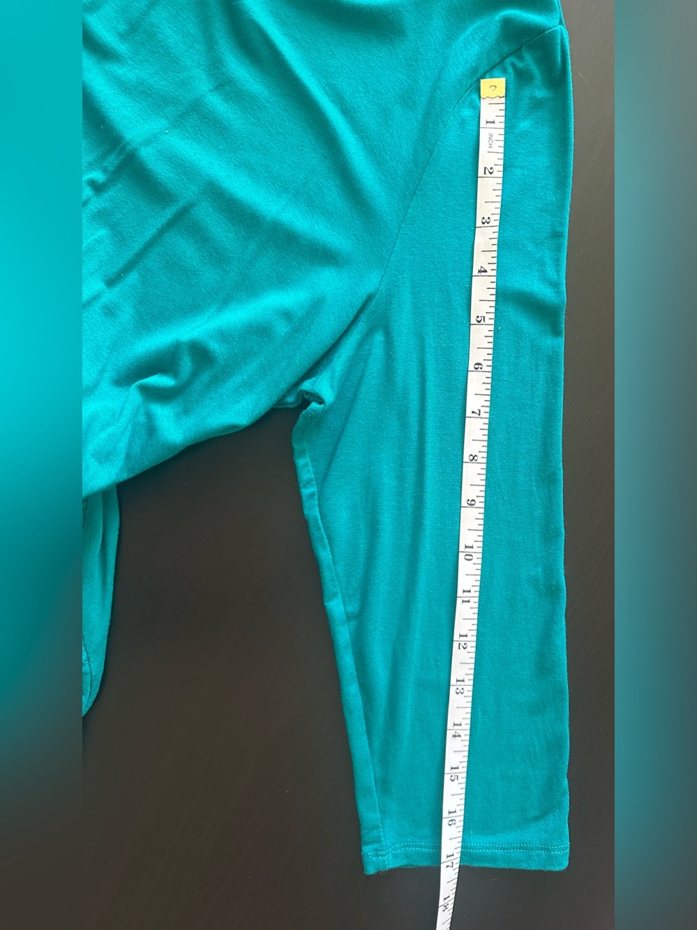 New York & Company Teal Turtleneck Draped Ruched Long-Sleeve Top - Picture 11 of 12